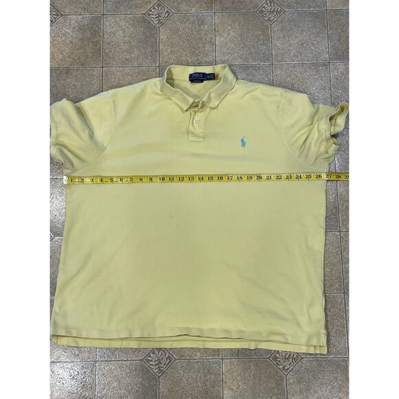 Vintage Polo Ralph Lauren Yellow Polo Shirt Classic Fit Short Sleeve Men's XXL - Picture 4 of 9
